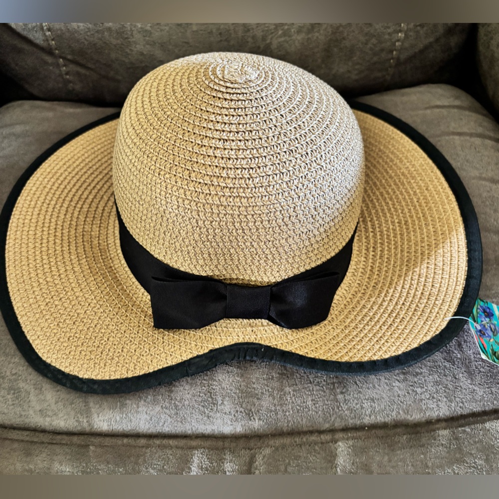 Stylish Tan Sun Hat with Black Ribbon